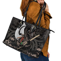Aotearoa Hei Matau Leather Tote Bag Haka Kiwi Mix Maori Mangopare LT14 - Polynesian Pride