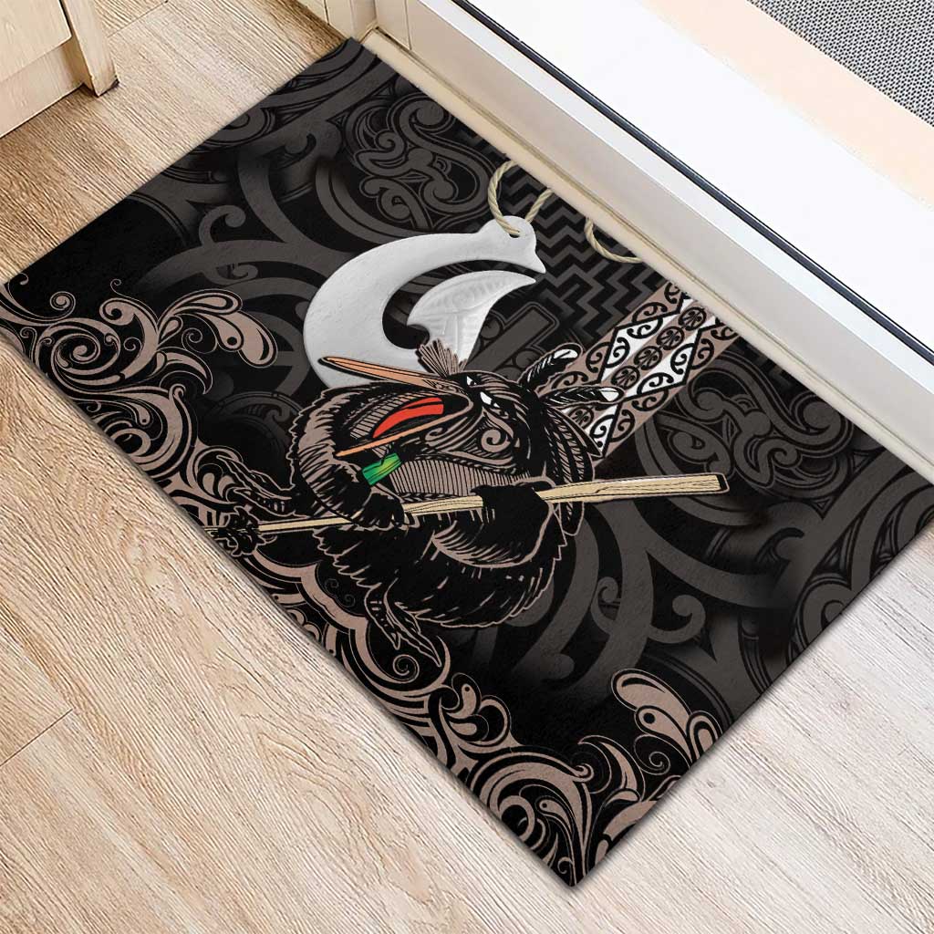 Aotearoa Hei Matau Rubber Doormat Haka Kiwi Mix Maori Mangopare LT14 - Polynesian Pride