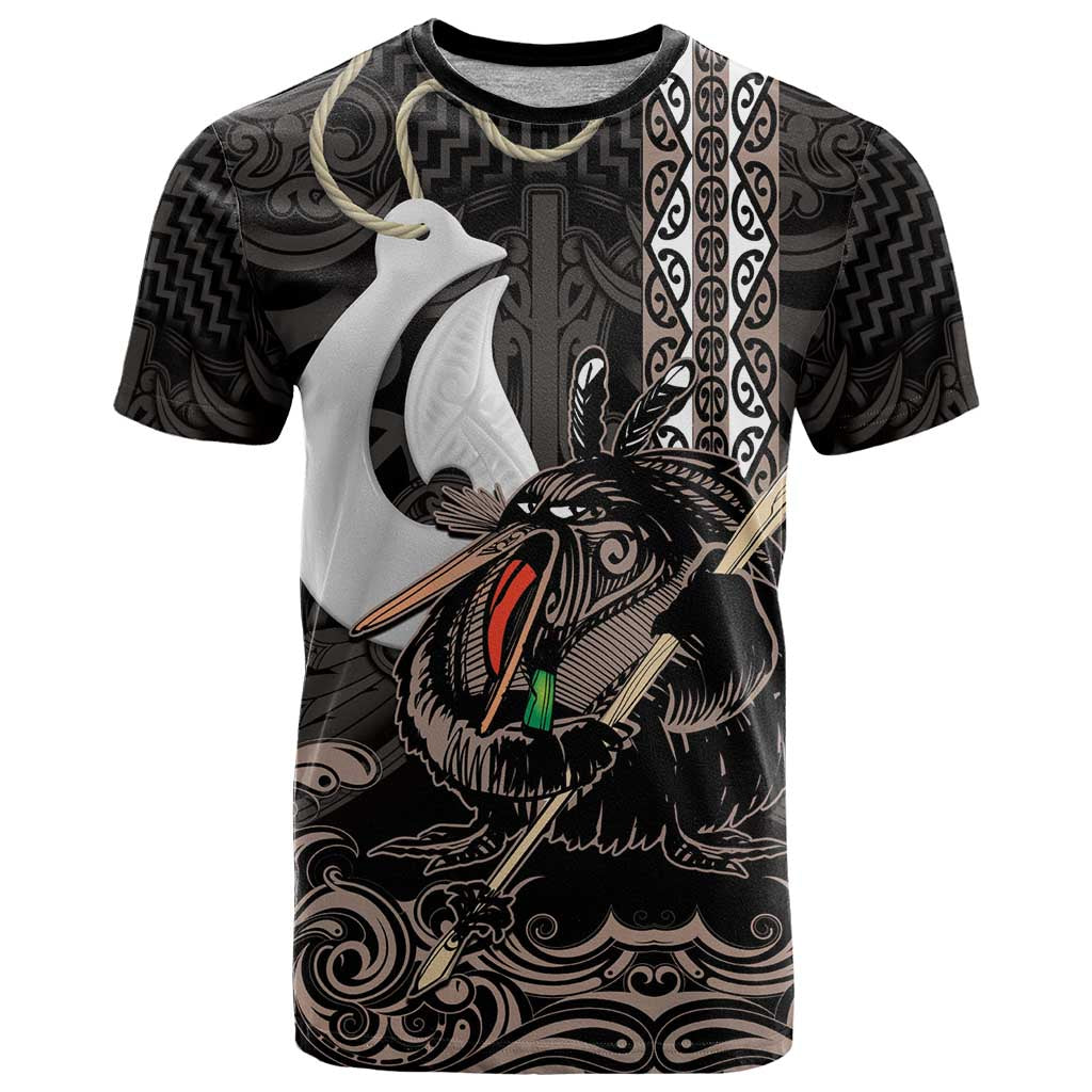 Aotearoa Hei Matau T Shirt Haka Kiwi Mix Maori Mangopare LT14 Black - Polynesian Pride