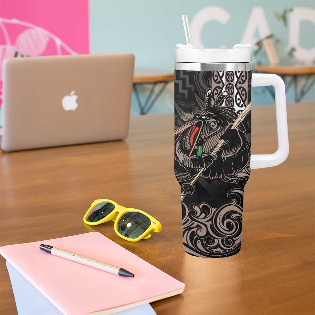 Aotearoa Hei Matau Tumbler With Handle Haka Kiwi Mix Maori Mangopare LT14 - Polynesian Pride