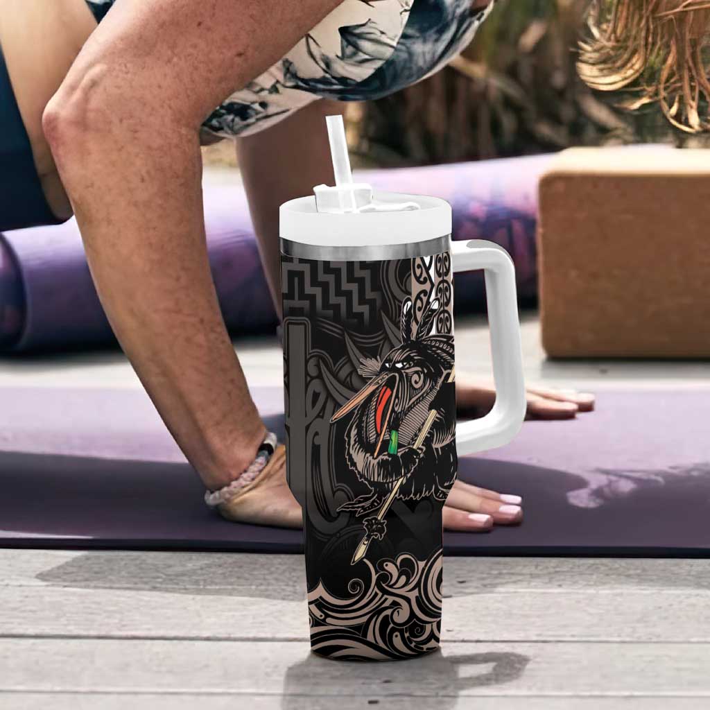 Aotearoa Hei Matau Tumbler With Handle Haka Kiwi Mix Maori Mangopare LT14 - Polynesian Pride