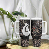 Aotearoa Hei Matau Tumbler With Handle Haka Kiwi Mix Maori Mangopare LT14 - Polynesian Pride