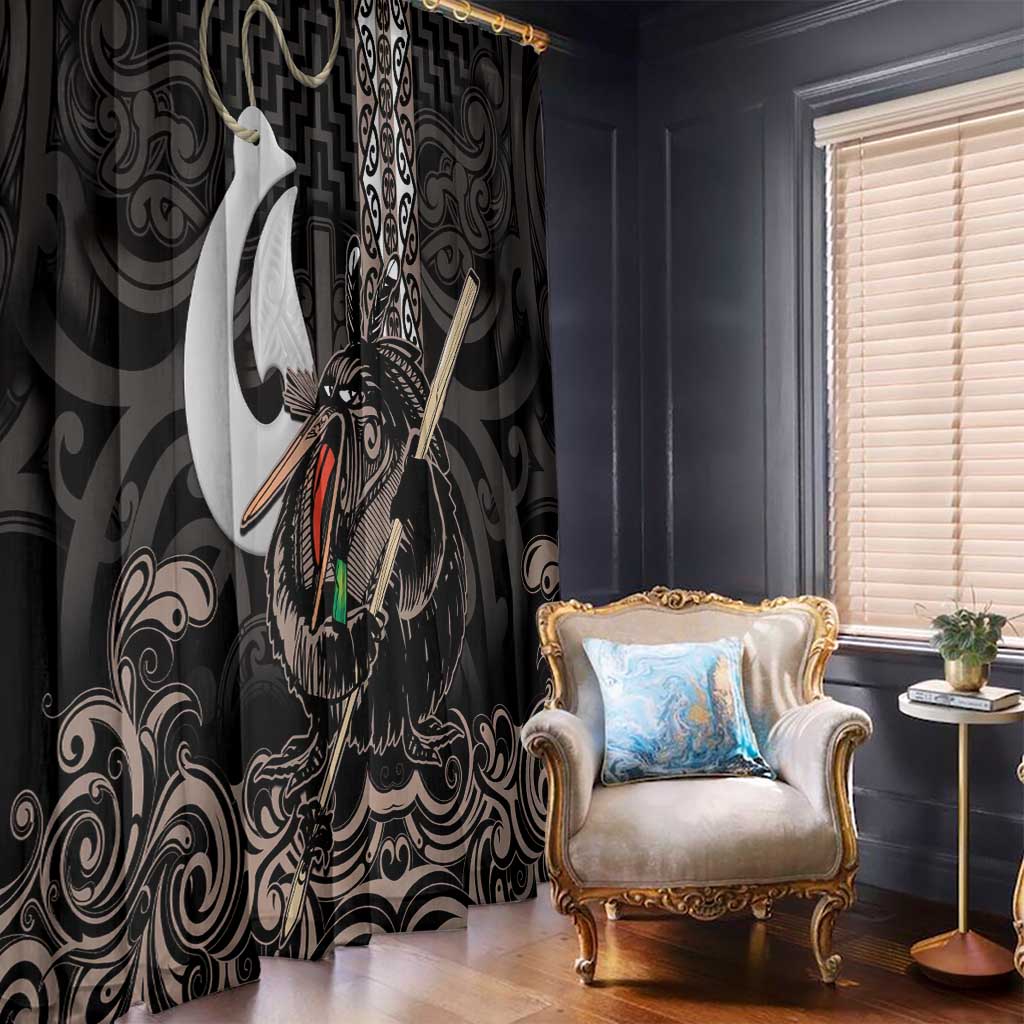 Aotearoa Hei Matau Window Curtain Haka Kiwi Mix Maori Mangopare LT14 - Polynesian Pride