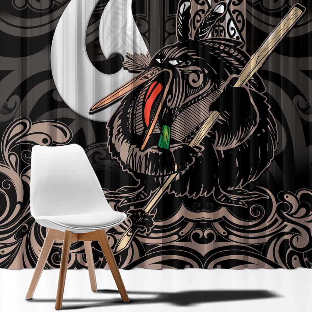 Aotearoa Hei Matau Window Curtain Haka Kiwi Mix Maori Mangopare LT14 - Polynesian Pride