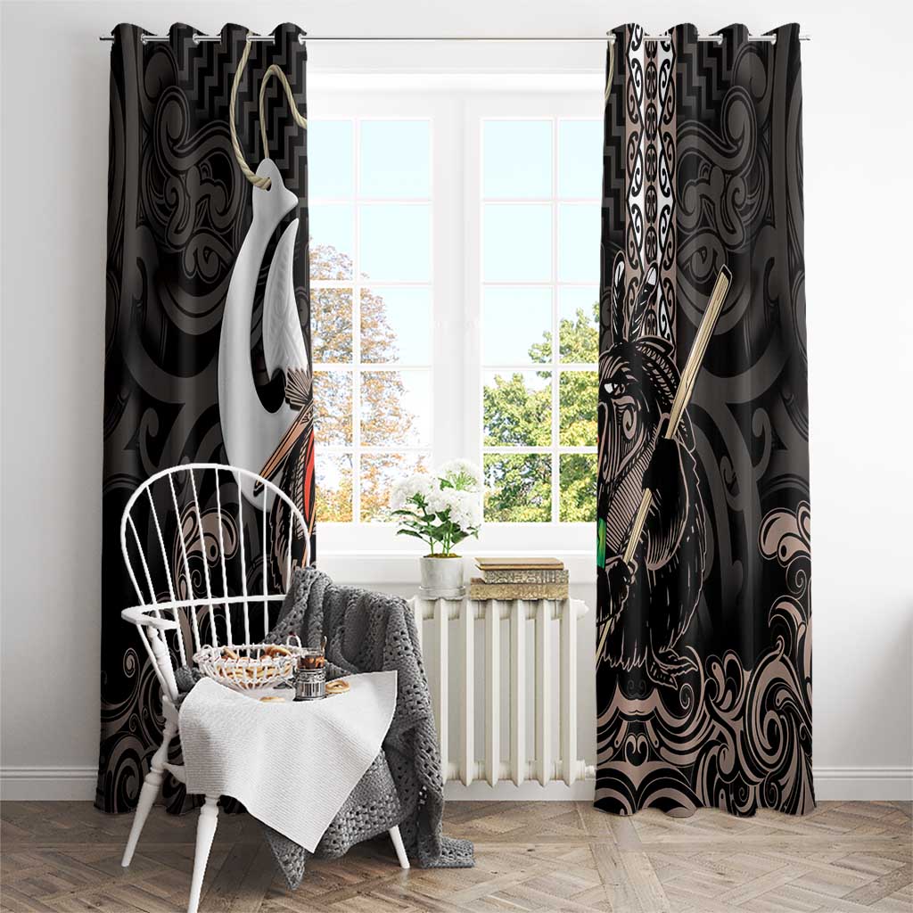 Aotearoa Hei Matau Window Curtain Haka Kiwi Mix Maori Mangopare LT14 - Polynesian Pride