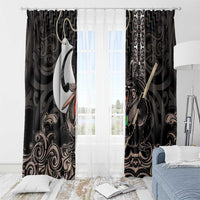 Aotearoa Hei Matau Window Curtain Haka Kiwi Mix Maori Mangopare LT14 - Polynesian Pride