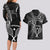 New Zealand Tiki Tennis Couples Matching Long Sleeve Bodycon Dress and Hawaiian Shirt 2024 Aotearoa Tenehi Maori Silver Fern - Black LT14 - Polynesian Pride