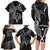 New Zealand Tiki Tennis Family Matching Long Sleeve Bodycon Dress and Hawaiian Shirt 2024 Aotearoa Tenehi Maori Silver Fern - Black LT14 - Polynesian Pride