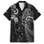 New Zealand Tiki Tennis Family Matching Long Sleeve Bodycon Dress and Hawaiian Shirt 2024 Aotearoa Tenehi Maori Silver Fern - Black LT14 Dad's Shirt - Short Sleeve Black - Polynesian Pride