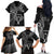 New Zealand Tiki Tennis Family Matching Off Shoulder Long Sleeve Dress and Hawaiian Shirt 2024 Aotearoa Tenehi Maori Silver Fern - Black LT14 - Polynesian Pride