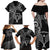 New Zealand Tiki Tennis Family Matching Off Shoulder Maxi Dress and Hawaiian Shirt 2024 Aotearoa Tenehi Maori Silver Fern - Black LT14 - Polynesian Pride