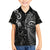 New Zealand Tiki Tennis Family Matching Off Shoulder Short Dress and Hawaiian Shirt 2024 Aotearoa Tenehi Maori Silver Fern - Black LT14 Son's Shirt Black - Polynesian Pride