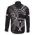 New Zealand Tiki Tennis Family Matching Puletasi and Hawaiian Shirt 2024 Aotearoa Tenehi Maori Silver Fern - Black LT14 - Polynesian Pride