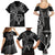 New Zealand Tiki Tennis Family Matching Summer Maxi Dress and Hawaiian Shirt 2024 Aotearoa Tenehi Maori Silver Fern - Black LT14 - Polynesian Pride