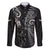 New Zealand Tiki Tennis Family Matching Summer Maxi Dress and Hawaiian Shirt 2024 Aotearoa Tenehi Maori Silver Fern - Black LT14 Dad's Shirt - Long Sleeve Black - Polynesian Pride