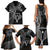 New Zealand Tiki Tennis Family Matching Tank Maxi Dress and Hawaiian Shirt 2024 Aotearoa Tenehi Maori Silver Fern - Black LT14 - Polynesian Pride