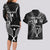 Custom New Zealand Tiki Tennis Couples Matching Long Sleeve Bodycon Dress and Hawaiian Shirt 2024 Aotearoa Tenehi Maori Silver Fern - Black LT14 - Polynesian Pride