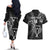 Custom New Zealand Tiki Tennis Couples Matching Off The Shoulder Long Sleeve Dress and Hawaiian Shirt 2024 Aotearoa Tenehi Maori Silver Fern - Black LT14 - Polynesian Pride