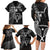 Custom New Zealand Tiki Tennis Family Matching Long Sleeve Bodycon Dress and Hawaiian Shirt 2024 Aotearoa Tenehi Maori Silver Fern - Black LT14 - Polynesian Pride