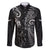 Custom New Zealand Tiki Tennis Family Matching Short Sleeve Bodycon Dress and Hawaiian Shirt 2024 Aotearoa Tenehi Maori Silver Fern - Black LT14 Dad's Shirt - Long Sleeve Black - Polynesian Pride