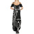 Custom New Zealand Tiki Tennis Family Matching Summer Maxi Dress and Hawaiian Shirt 2024 Aotearoa Tenehi Maori Silver Fern - Black LT14 - Polynesian Pride