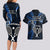 New Zealand Tiki Tennis Couples Matching Long Sleeve Bodycon Dress and Hawaiian Shirt 2024 Aotearoa Tenehi Maori Silver Fern - Blue LT14 - Polynesian Pride