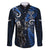 New Zealand Tiki Tennis Family Matching Long Sleeve Bodycon Dress and Hawaiian Shirt 2024 Aotearoa Tenehi Maori Silver Fern - Blue LT14 Dad's Shirt - Long Sleeve Blue - Polynesian Pride