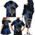 New Zealand Tiki Tennis Family Matching Off Shoulder Long Sleeve Dress and Hawaiian Shirt 2024 Aotearoa Tenehi Maori Silver Fern - Blue LT14 - Polynesian Pride