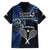 New Zealand Tiki Tennis Family Matching Puletasi and Hawaiian Shirt 2024 Aotearoa Tenehi Maori Silver Fern - Blue LT14 - Polynesian Pride