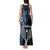 New Zealand Tiki Tennis Tank Maxi Dress 2024 Aotearoa Tenehi Maori Silver Fern - Blue LT14 - Polynesian Pride