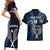 Custom New Zealand Tiki Tennis Couples Matching Short Sleeve Bodycon Dress and Hawaiian Shirt 2024 Aotearoa Tenehi Maori Silver Fern - Blue LT14 - Polynesian Pride