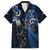 Custom New Zealand Tiki Tennis Family Matching Puletasi and Hawaiian Shirt 2024 Aotearoa Tenehi Maori Silver Fern - Blue LT14 Dad's Shirt - Short Sleeve Blue - Polynesian Pride