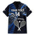 Custom New Zealand Tiki Tennis Family Matching Puletasi and Hawaiian Shirt 2024 Aotearoa Tenehi Maori Silver Fern - Blue LT14 - Polynesian Pride