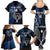 Custom New Zealand Tiki Tennis Family Matching Summer Maxi Dress and Hawaiian Shirt 2024 Aotearoa Tenehi Maori Silver Fern - Blue LT14 - Polynesian Pride