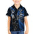 Custom New Zealand Tiki Tennis Kid Hawaiian Shirt 2024 Aotearoa Tenehi Maori Silver Fern - Blue LT14 Kid Blue - Polynesian Pride