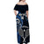 Custom New Zealand Tiki Tennis Off Shoulder Maxi Dress 2024 Aotearoa Tenehi Maori Silver Fern - Blue LT14 - Polynesian Pride