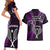 New Zealand Tiki Tennis Couples Matching Short Sleeve Bodycon Dress and Hawaiian Shirt 2024 Aotearoa Tenehi Maori Silver Fern - Purple LT14 - Polynesian Pride