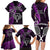 New Zealand Tiki Tennis Family Matching Long Sleeve Bodycon Dress and Hawaiian Shirt 2024 Aotearoa Tenehi Maori Silver Fern - Purple LT14 - Polynesian Pride