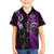 New Zealand Tiki Tennis Family Matching Off Shoulder Long Sleeve Dress and Hawaiian Shirt 2024 Aotearoa Tenehi Maori Silver Fern - Purple LT14 Son's Shirt Purple - Polynesian Pride