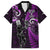 New Zealand Tiki Tennis Family Matching Off Shoulder Maxi Dress and Hawaiian Shirt 2024 Aotearoa Tenehi Maori Silver Fern - Purple LT14 Dad's Shirt - Short Sleeve Purple - Polynesian Pride