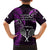 New Zealand Tiki Tennis Family Matching Off Shoulder Short Dress and Hawaiian Shirt 2024 Aotearoa Tenehi Maori Silver Fern - Purple LT14 - Polynesian Pride