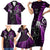 New Zealand Tiki Tennis Family Matching Short Sleeve Bodycon Dress and Hawaiian Shirt 2024 Aotearoa Tenehi Maori Silver Fern - Purple LT14 - Polynesian Pride