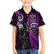 New Zealand Tiki Tennis Family Matching Short Sleeve Bodycon Dress and Hawaiian Shirt 2024 Aotearoa Tenehi Maori Silver Fern - Purple LT14 Son's Shirt Purple - Polynesian Pride