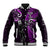 Custom New Zealand Tiki Tennis Baseball Jacket 2024 Aotearoa Tenehi Maori Silver Fern - Purple LT14 Unisex Purple - Polynesian Pride