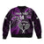 Custom New Zealand Tiki Tennis Bomber Jacket 2024 Aotearoa Tenehi Maori Silver Fern - Purple LT14 - Polynesian Pride