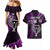 Custom New Zealand Tiki Tennis Couples Matching Mermaid Dress and Hawaiian Shirt 2024 Aotearoa Tenehi Maori Silver Fern - Purple LT14 - Polynesian Pride