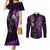 Custom New Zealand Tiki Tennis Couples Matching Mermaid Dress and Long Sleeve Button Shirt 2024 Aotearoa Tenehi Maori Silver Fern - Purple LT14 Purple - Polynesian Pride