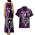 Custom New Zealand Tiki Tennis Couples Matching Tank Maxi Dress and Hawaiian Shirt 2024 Aotearoa Tenehi Maori Silver Fern - Purple LT14 - Polynesian Pride