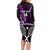 Custom New Zealand Tiki Tennis Family Matching Long Sleeve Bodycon Dress and Hawaiian Shirt 2024 Aotearoa Tenehi Maori Silver Fern - Purple LT14 - Polynesian Pride