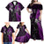 Custom New Zealand Tiki Tennis Family Matching Off Shoulder Maxi Dress and Hawaiian Shirt 2024 Aotearoa Tenehi Maori Silver Fern - Purple LT14 - Polynesian Pride